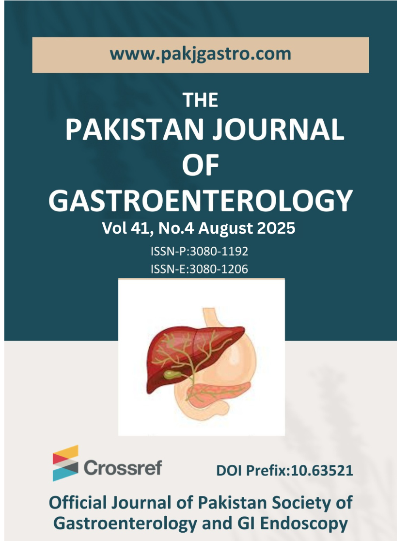 					View Vol. 41 No. 4 (2025): Pakistan Journal of Gastroenterology 
				
